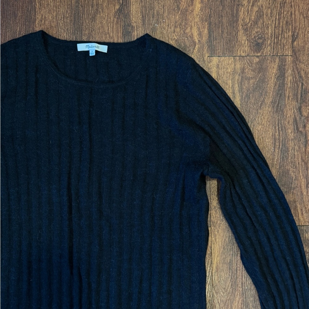 Ribbed Alpaca Semi-Sheer Ribbed Sweater - Picture 2 of 5